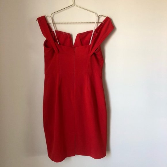 J.O.A. Off The Shoulder Mini Dress in Red - Picture 4 of 6